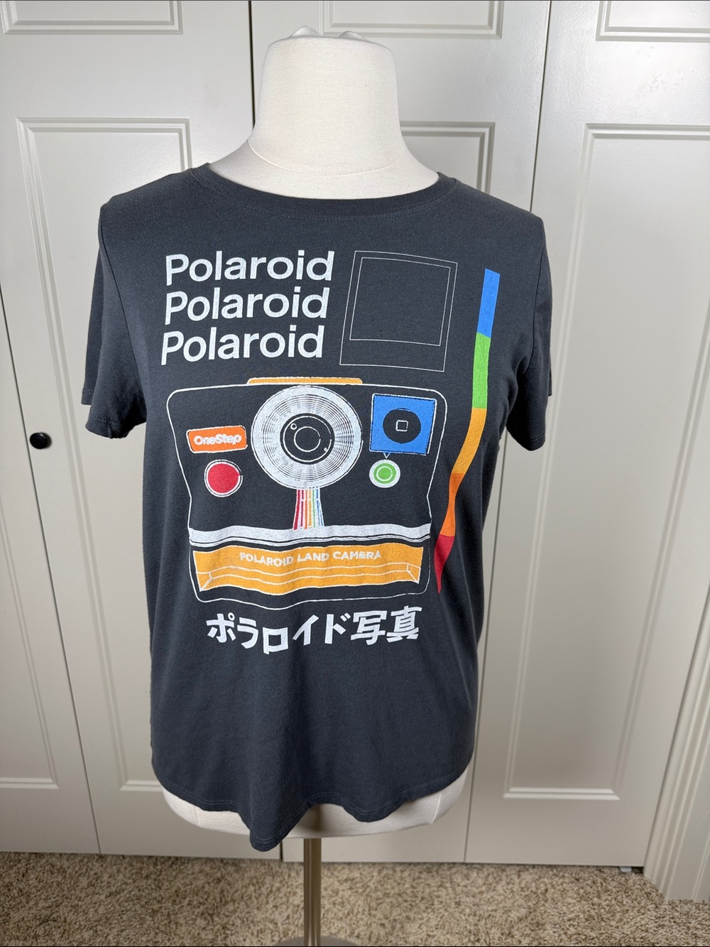 torrid Black Polaroid Camera Graphic Tee with Rainbow Accents Size 0X